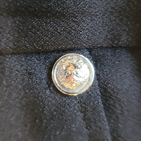 VINTAGE VERSUS VERSACE PLEATED HIGH RISE DRESS PANTS TAPERED LEG BLACK CREPE 46 - Picture 6 of 8